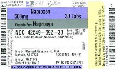 Naproxen 500mg Label Image (Naproxen 500mg Label 42549)